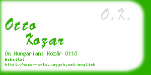 otto kozar business card