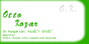 otto kozar business card